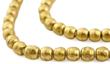 Round Brass Ethiopian Beads 8mm African Large Hole 28 Inch Strand Handmade