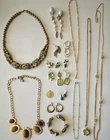 VTG  and Modern 16 Piece Costume Jewelry Lot Variety Materials