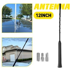 Universal 12 Inches Car Mast Power Aerial Antenna Radio Fmam Antena Black