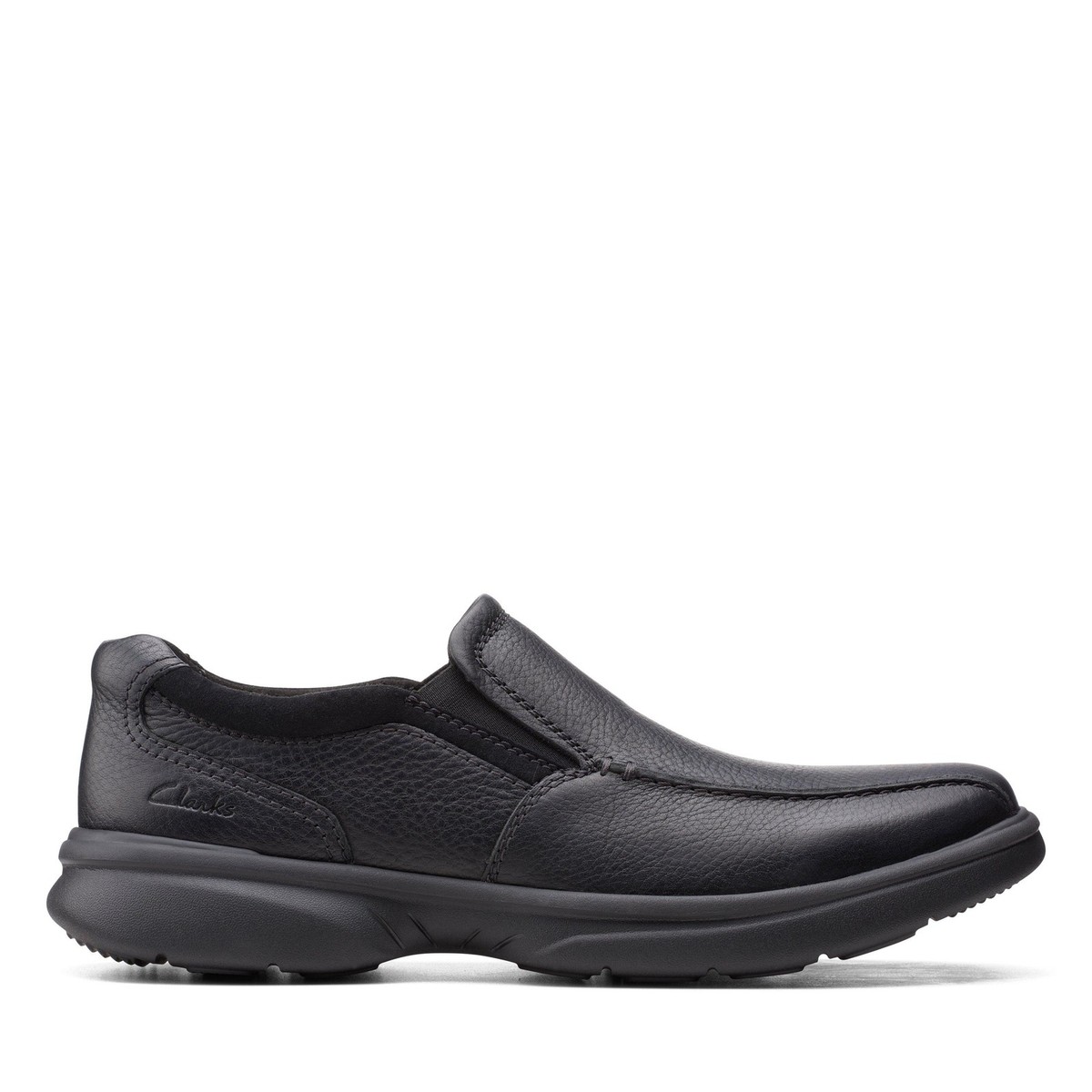 Clarks Mens Bradley Step Black Leather Casual Shoes | eBay display picture 3