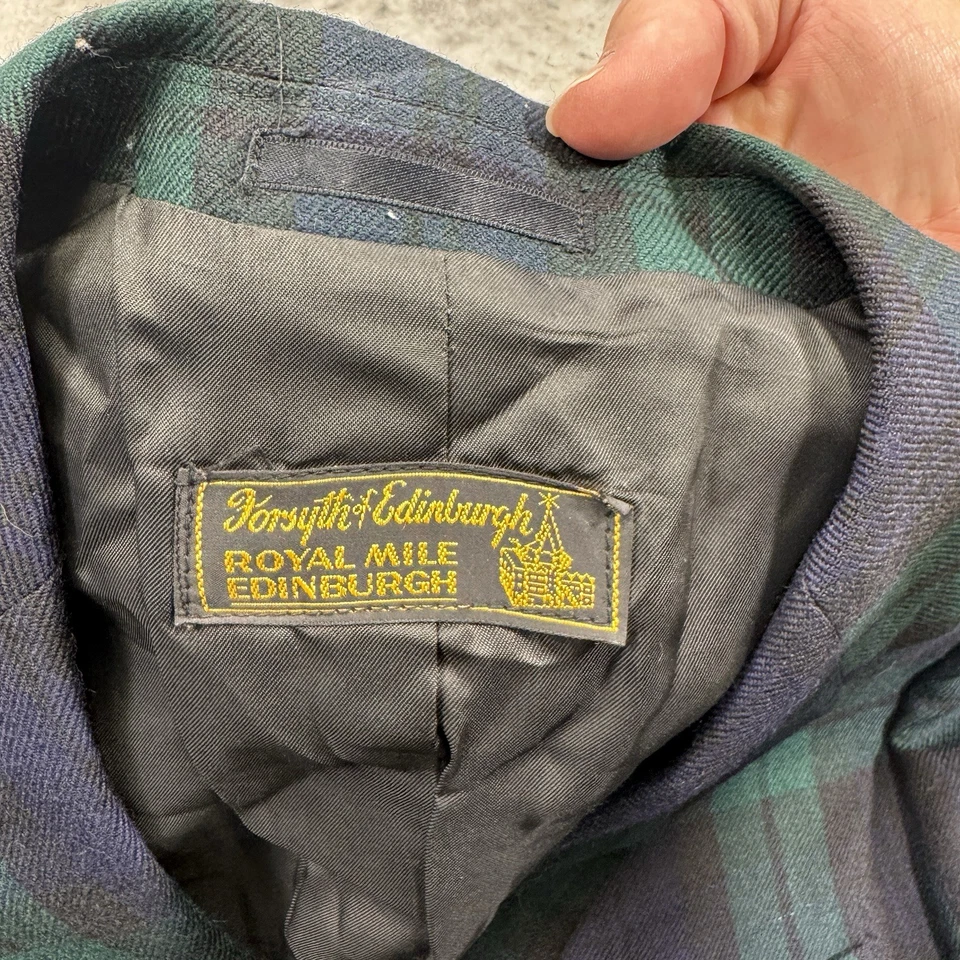 Forsyth of Edinburgh blazer mens 41 L jacket pants suit plaid tartan wool 50s - Image 3 of 4