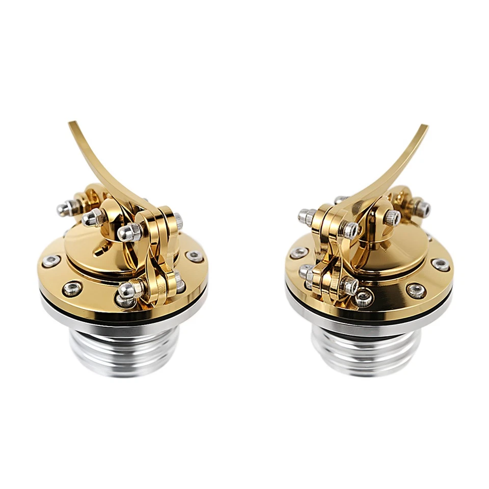 Gold Quick Release Fuel Gas Tank Oil Cap Sets For Harley Sportster XL Fat Boy - Image 2 of 4