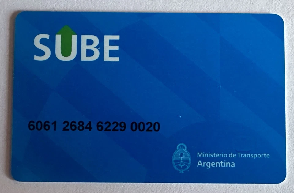 SUBE Argentinien Karte für alle öffentlichen Verkehrsmittel: Züge, Busse, Buenos Aires U-Bahn