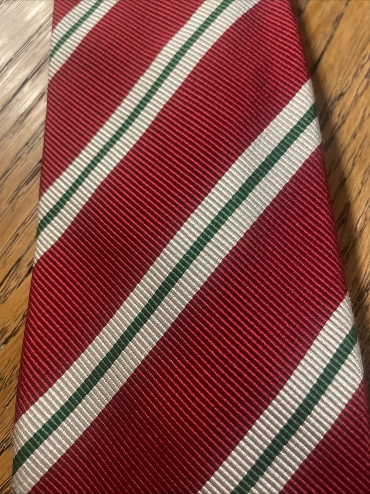 Corbata de seda Hugo Boss Golf Repp usada en excelente estado corbata regimiento rayas hecha en Italia Foto 3 de 4