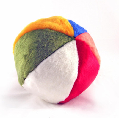 7'' Plush Dog Toy Beach Ball Durable Stuffed Pet Toy Embroidered Eyes