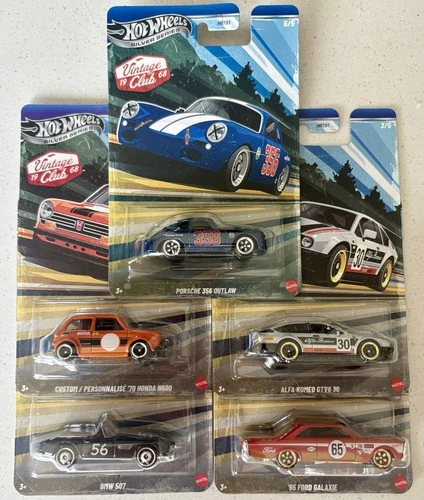 2026 Hot Wheels Silver Series 1968 Vintage Club Set of 5 - NEW