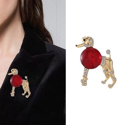 Stylish Poodle Pin Secure Clasp Craftsmanship Fashion Accessory