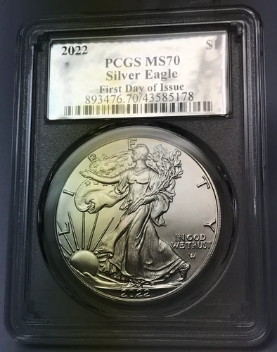 2022 .999 Silver American Eagle - PCGS MS70 FDOI First Day of Issue