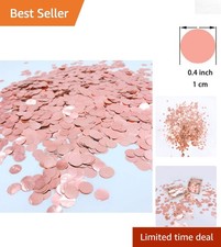 60g Glittering Mylar Rose Gold Confetti for Weddings  Birthdays - 1cm Dots