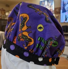Handmade Medical/Food Service Hair Cover Hat/Cap Halloween Black Cats 24"-27"