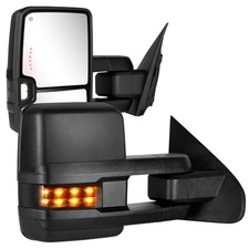 Towing Mirrors Compatible with 2014 2015 2016 2017 2018 Chevy Unpainted
