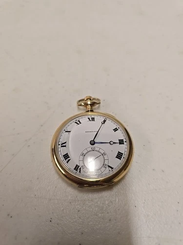 Antique 1914 Hamilton 914 16s 17j 3 Pos Adj Pocket Watch Gold Filled Case