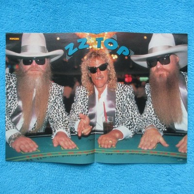 ZZ TOP POSTER POPCORN 2 Seiten Jason Priestley Beverly Hills 90210