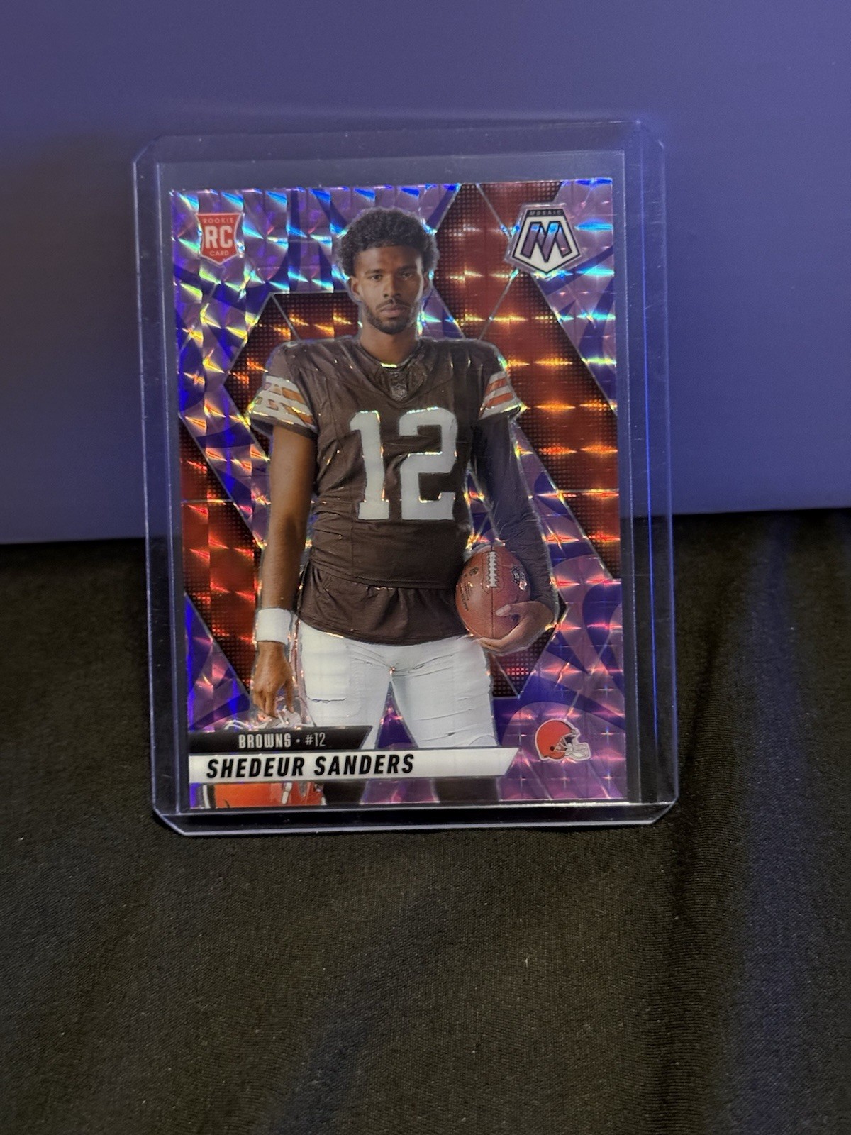2025 Panini Mosaic #290 Shedeur Sanders Rookie Purple Reactive  Prizm Variation
