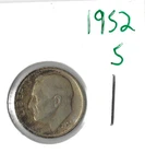 Coin United States 10 Cents (Roosevelt) 1952 S KM195, ASW .0723