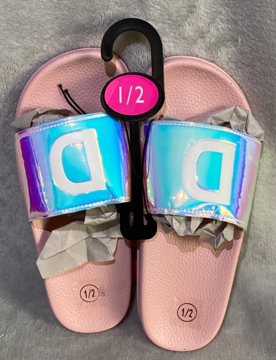 Girls Cool Summer Initial Sliders D Size 1 2 Brand New