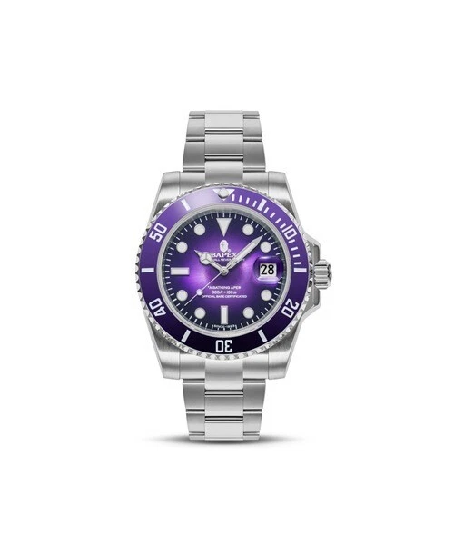 A BATHING APE (BAPE) Orologio Uomo A BATHING APE TIPO 1 BAPEX Verde Viola Orologio Meccanico Nuovo