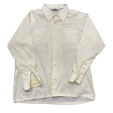 Campus Vintage 70s Cotton Casual Button Down Cream Shirt Men's Size 1X