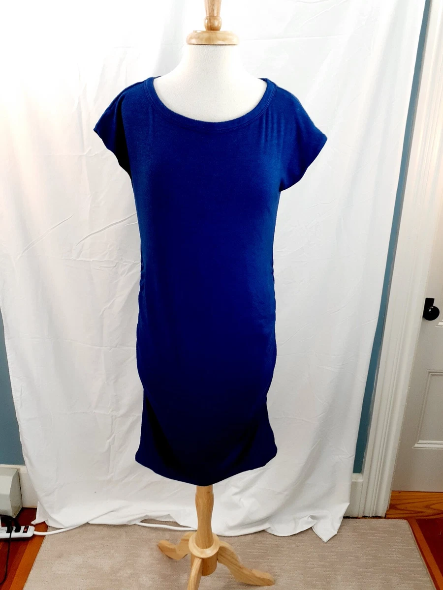 Gap Women s M Cobalt Blue Maternity Shirred Short Sleeve Knit Midi
