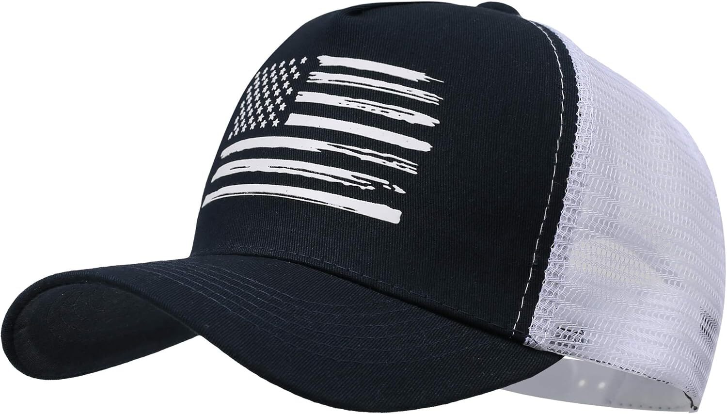 VIONLAN Baseball Cap American Flag Trucker Hat for Men Women 3D Embossed Logo