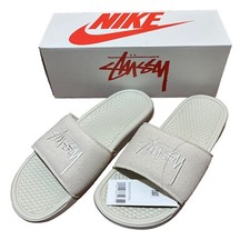 NEW NIB Nike x Stussy Benassi Hemp Slide Fossil Stone Men 10 DH1584-200
