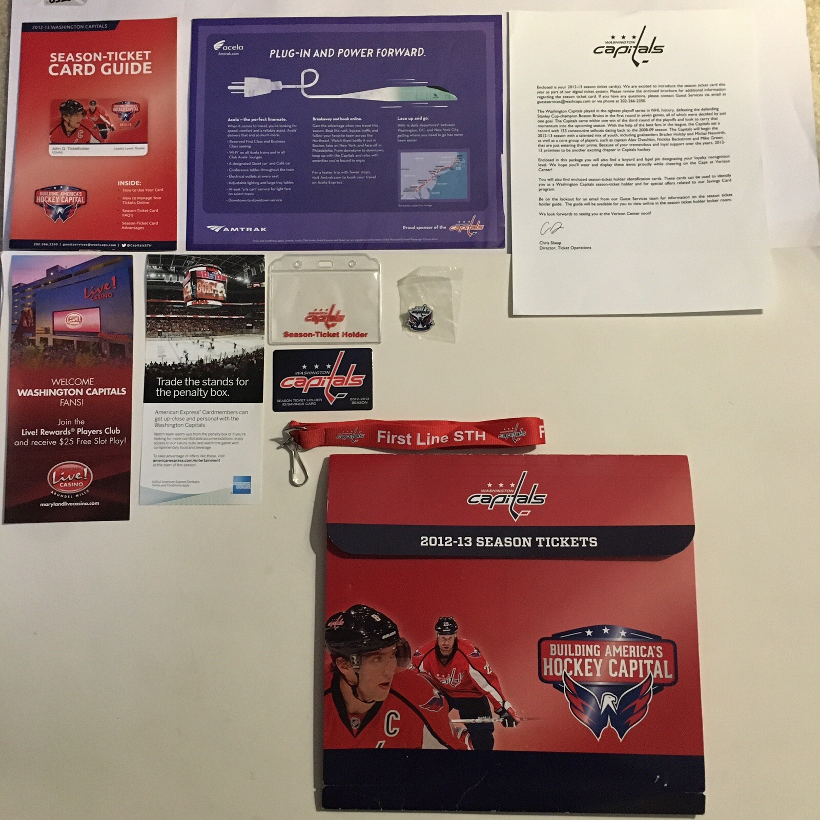 Official NHL 20122013 Washington Capitals Season Ticket Pack eBay