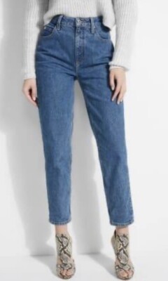 New Guess Mom jeans High Rise Micro Medium Stone Wash women Size
