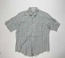 Saks Fifth Avenue 100% Linen Button Dress Shirt Size XL Ireland Lightweight