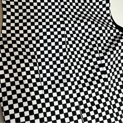 RINASCIMENTO Women’s Dress Checkered made in Italy Black White Sleeveless sz M - Picture 9 of 12