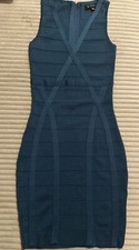 GUESS Teal V Neck Bandage Bodycon Dress - Small - NWOT