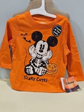 Disney Mickey "Scary Cute" GLOW IN THE DARK Halloween T-Shirt NWT Size 12Months