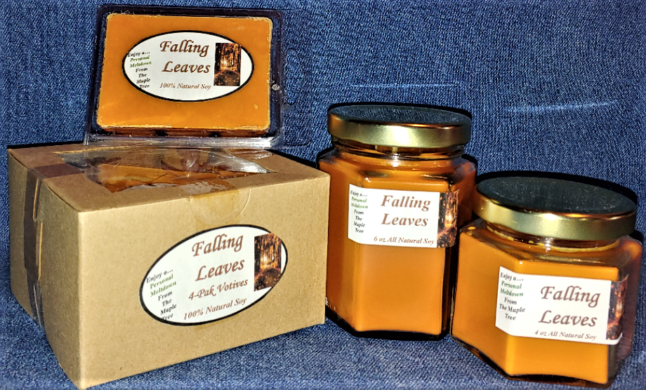 NEW Hand Poured Fall Autumn Scents Soy Candles, Tarts & Votives - Falling Leaves