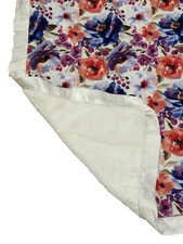 *Minky Couture*Super Soft Floral Throw Blanket with Satin Trim 50 x 60"