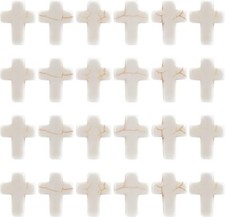 SUNNYCLUE 1 Box 100Pcs White Small, 100pcs 12x16mm Cross Beads
