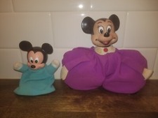 Mickey Plush 1991 Mattel And Minnie Mouse Bean Bag Figures