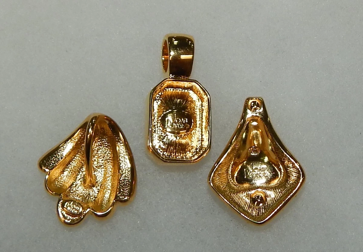 Lot of 3 Joan Rivers Jewelry Gold Tone Slide Pendants Enhancers eBay