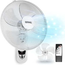 Duronic Wall Fan FN55 WE Wall Mounted Fan with Remote Control, 16 Inch Fan, 3 Sp