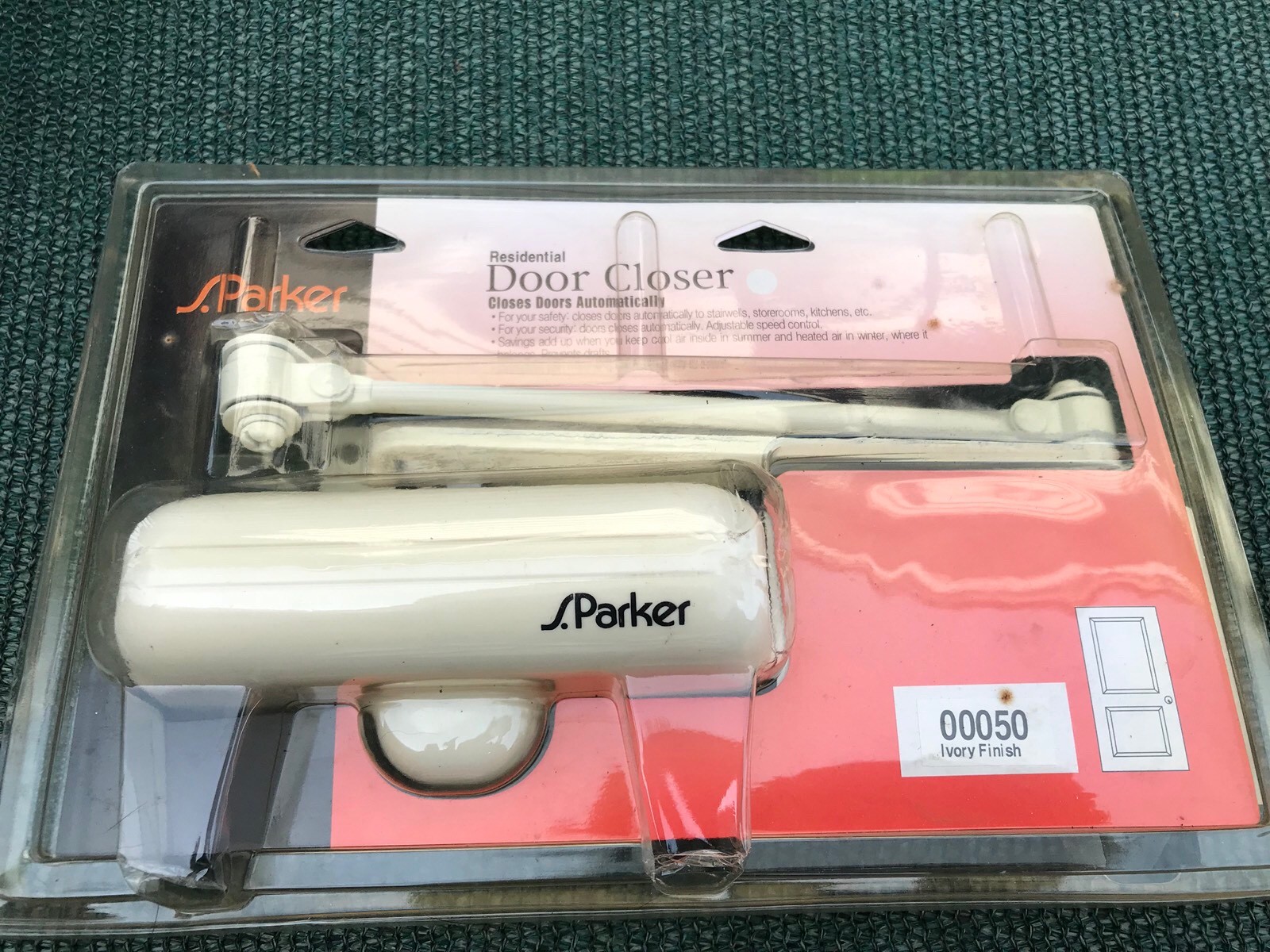 S. Parker Door Closer Ivory Finish Model 00050