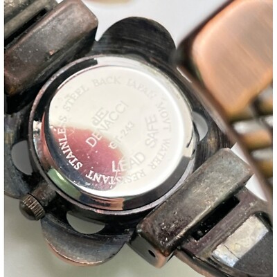 Colorful cuff bracelet Denacci watch Denacci Flower Cuff Watch Floral Face Copper Color Bracelet  main image 4
