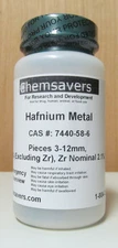 Hafnium Metal, Pieces 3-12mm, 99.9% (Excluding Zr), Zr Nominal 2.1%, 10g