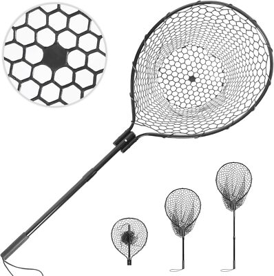 High Strength Large Landing Net Fishing Net with Long Handle and