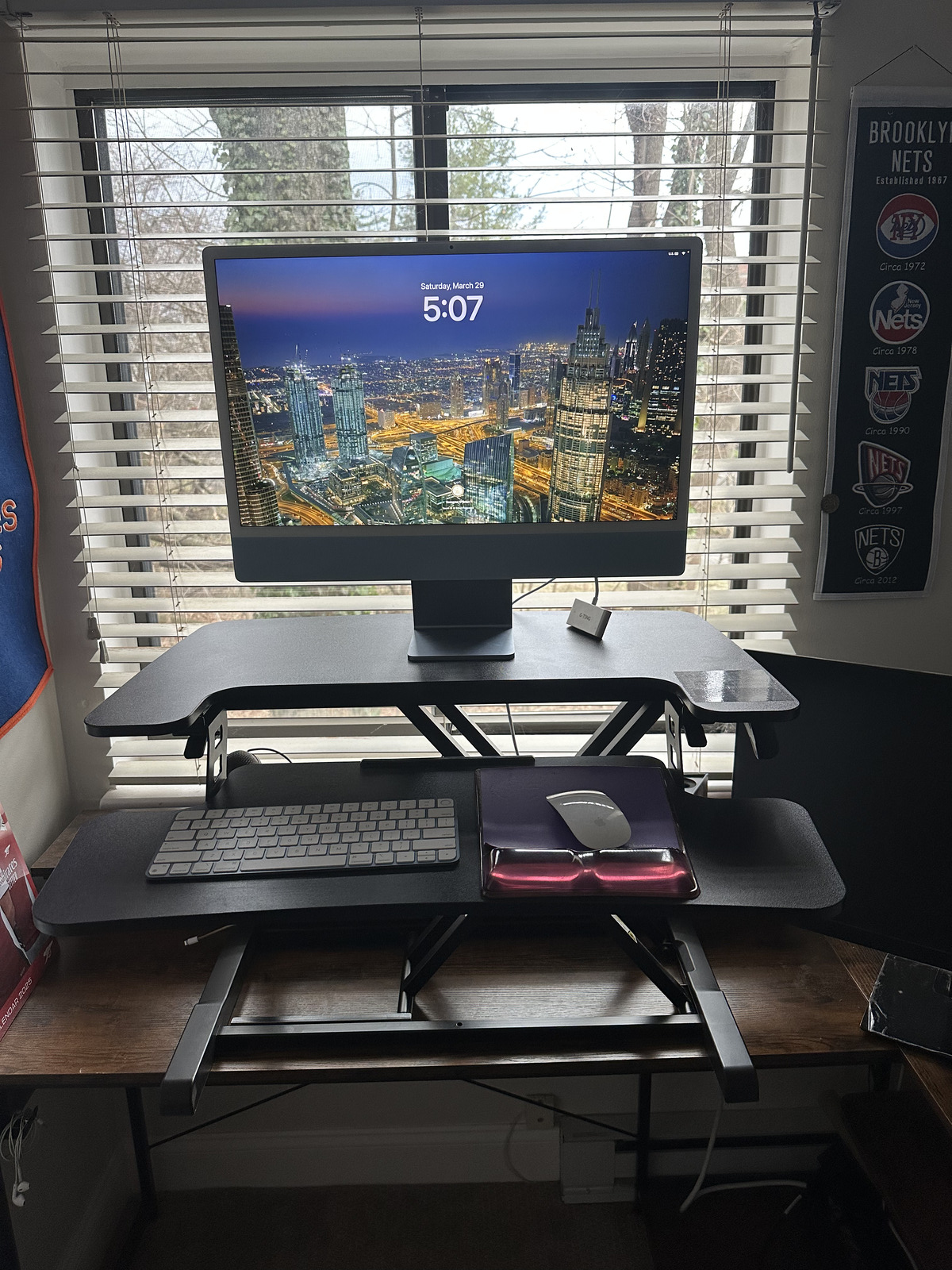 FLEXISPOT Standing Desk Converter 35'' Height Adjustable with Keyboard Tray-image