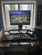 FLEXISPOT Standing Desk Converter 35'' Height Adjustable with Keyboard Tray