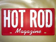 Original Vintage Style Hot Rod Magazine Logo Aluminum Novelty Tag License Plate