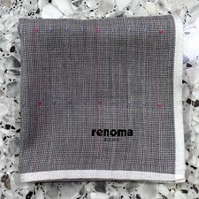 MAN HANDKERCHIEF COTTON POCKET SQUARE 18" CLASSIC GRAY DOTS HOUNDSTOOTH VTG ART