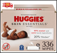Huggies Skin Essentials Baby Wipes Hypoallergenic 99 Water 6 Flip Top Packs