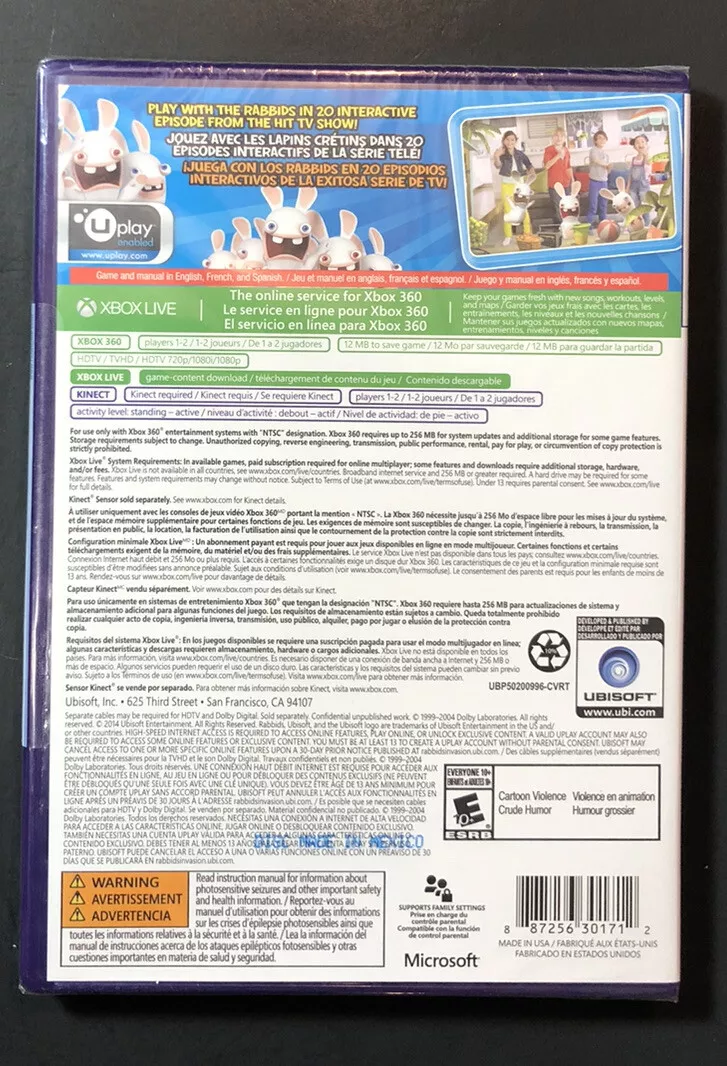 Rabbids Invasion para Xbox 360 Kinect - Ubisoft - Jogos de Aventura -  Magazine Luiza