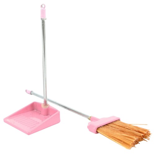1 Set of Miniature Brooms Dustpan Doll House Cleaning Tools Miniature Brooms