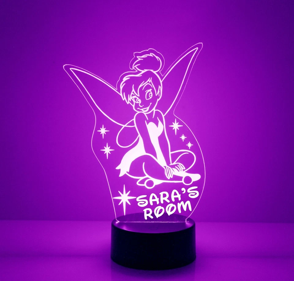 Tinkerbell Luz LED Nocturna Personalizada, con Control Remoto, Luz Habitación Infantil Foto 4 de 4
