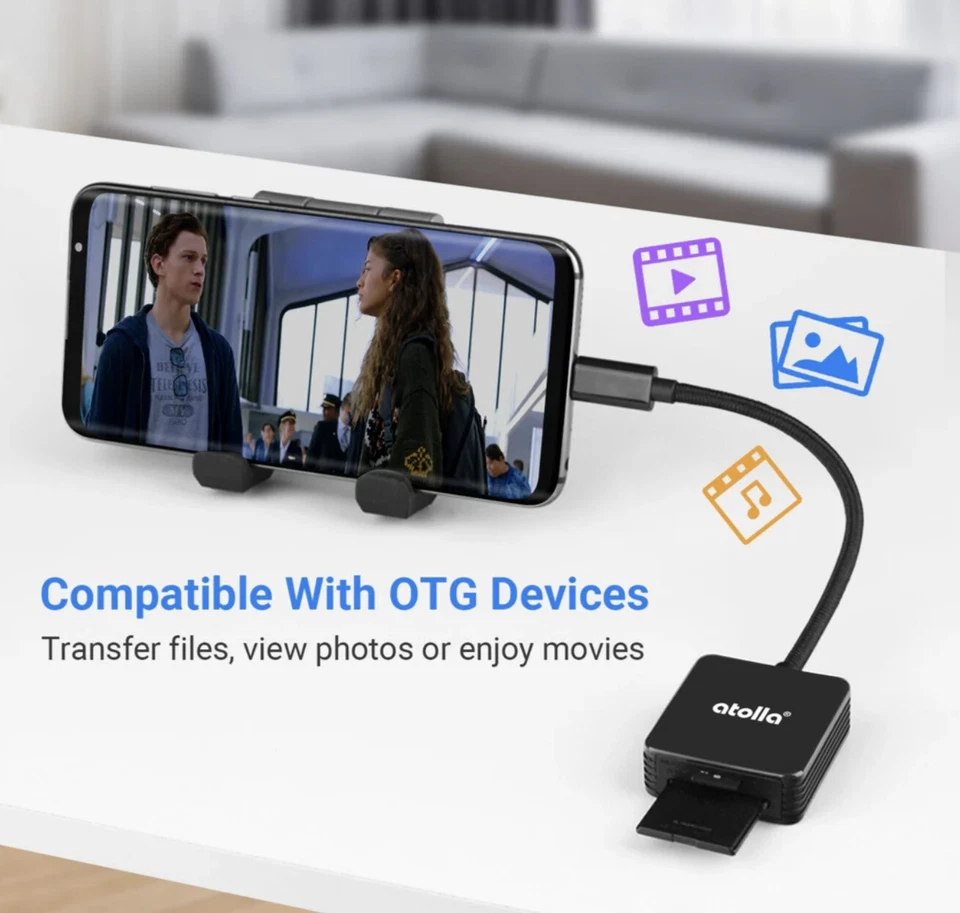 USB Type C to Card Reader Adapter SD Card Reader For MacBook Pro Laptop - Image 4 of 4